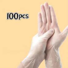 100/300/500 قفاز PTE يمكن التخلص منها، مناسبة للتنظيف والصبغ وأعمال الطلاء وتنظيف المنزل (المطبخ والحمام) وأساسيات الشواء في الهواء الطلق