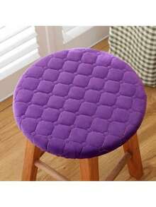 1/4 件圆形绗缝座垫，家用圆形凳子套，加厚纯色小餐桌座套，适合所有季节房间装饰家居装饰