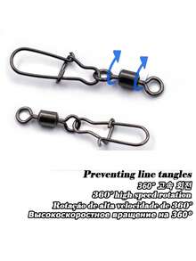 50pcs,Stainless Steel Fishing Connector Pin 1# 2# 3# 4#5# 6# 7# 8#10#12#14# Bearing Rolling Swivel With Snap Fishhook Lure Accessories,A Set Of 50,Without Box - Multicolor - View 3