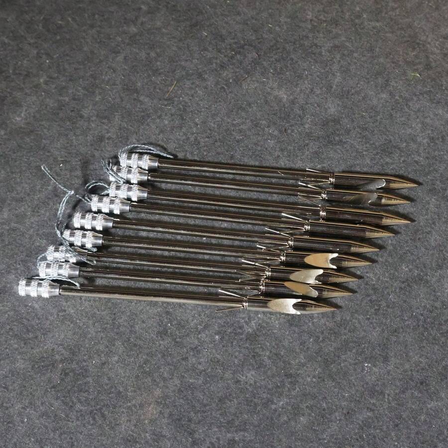 10pcs Stainless Steel Slingshot Detachable Fishing Set, Heavy Duty Deep Water Fishing Gear With Fishing Bolts - Outdoor Handheld Fishing Equipment