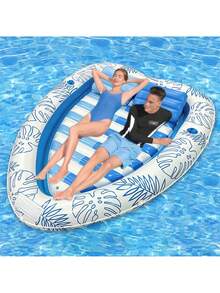 1pc Inflatable Heart Shaped Swimming Pool Float, PVC Heart Design, Suitable For Couples Beach Vacation And Pool Party Entertainment, Beach Essentials, Beach Accessories