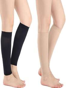 男女通用超薄护膝腿套，舒适保暖，一双装 - 彩色 - 查看 3