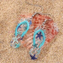 Ozean-Stil Acryl Pantoffel Design Tropfen Ohrringe, passend zu täglichen Outfits, Party-Accessoires, perfekter Schmuck für den Sommerurlaub