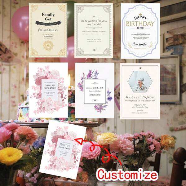 1 peça/10 peças/50 peças/100 peças/200 peças Cartões de convite de aniversário personalizados, Cartões de agradecimento de casamento personalizados, Cartões de eventos personalizados, Lindamente projetados para expressar gratidão sincera a cada convidado, Cartões de felicitações, Convites, Cartões pequenos, Cartões-postais, Livretos, Cupons, Cartões promocionais, Multifuncionais, Ornamentais, Reutilizáveis, Requintados, Elegantes, De alta qualidade, Coloridos, Modernos, Personalizados, Únicos, Presentes ideais para ele, Presentes ideais para ela, Namorado, Pai, Namorada, Mãe, Família, Amigos, Salão de chá, Casa, Jardim, Escritório, Para aniversários, Para o Dia dos Namorados, Para o Dia das Mães, Para aniversários, Para o Dia dos Pais, Para formatura, Para casamentos, Para inauguração de casa, Artesanato de casamento personalizado