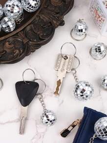 60 Stück/45 Stück/30 Stück/15 Stück Disco Ball Schlüsselanhänger Set, enthält 20 Stück/15 Stück/10 Stück/5 Stück Disco Ball Schlüsselanhänger, 20 Stück/15 Stück/10 Stück/5 Stück Dankeskarten, 20 Stück/15 Stück/10 Stück/5 Stück Organza Beutel, Disco Ball Anhänger, für Schlüssel, Rucksack Dekoration, Disco Party Geschenke, Feiertags Zubehör