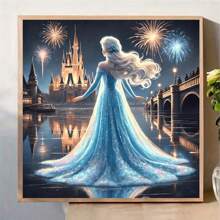 Disney Set de Kit de pintura de diamantes 5D con diseño de tema de princesa de dibujos animados, kit de pintura de diamantes completo que estimula la imagen de mosaico arte de pared manualidades para decoración del hogar, decoración de fiesta de vacaciones, regalo hecho a mano perfecto