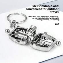 1 Pc Mini Wallet & Nail Clipper, Stainless Steel Foldable Portable Cute Nail Care Tool With Keychain, Can Be Hung On Backpack Handbag