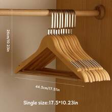 1pc Customized Laser-Engraved Solid Wood Clothes Hanger, Non-Slip, Seamless, Wooden Garment Hanger For Home, Hotel, Clothing Store, Professional Organizer Use