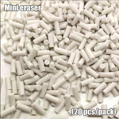 每套 20 个高品质机械自动铅笔尾迷你橡皮擦，方便可更换的笔芯，适用于艺术素描、绘画和高亮书写文具用品（20 个小橡皮擦）学校用品，返校