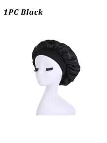 Bonnet de soie pour dormir, bonnets à cheveux en satin, bonnet de nuit en soie à bande élastique douce, enveloppement de cheveux en soie pour cheveux bouclés, idéal pour préserver les boucles pendant la nuit, bonnets de douche toutes saisons, confortable pour les patients en chimiothérapie, décoration de salle de bain d'été, bonnet de cheveux pour la rentrée scolaire