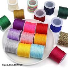 1pc/Lot 0.8mm 50M/Roll Nylon Cord Thread Chinese Knot Macrame Cord Bracelet Braided String DIY Tassels Beading Shamballa Thread - Jade Line - View 1