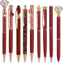 3/6/9 支圆珠笔、金属水晶笔、水钻笔、液体闪光笔、黑色墨水书写、女士/学生可爱笔、办公桌用品（蓝色）返校