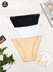 3-teiliges Set: Einfarbiger, sportlicher - Komfortabler, ultrahschmaler Nylon-Hüftgurt und String