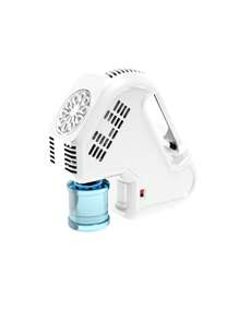 Máquina de burbujas automática de mano para niños, juguete con múltiples agujeros, 2 opciones de color (Baterías y solución de burbujas no incluidas)