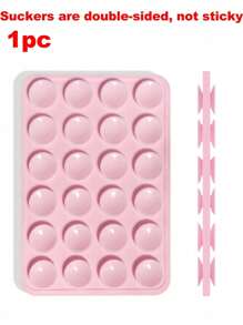 1 pieza/2 piezas Soporte para teléfono con ventosa de silicona doble cara, forma cuadrada, 14 opciones de color, soporte móvil, portátil y móvil
