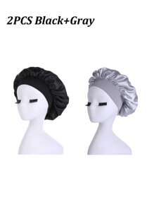 Bonnet de soie pour dormir, bonnets à cheveux en satin, bonnet de nuit en soie à bande élastique douce, enveloppement de cheveux en soie pour cheveux bouclés, idéal pour préserver les boucles pendant la nuit, bonnets de douche toutes saisons, confortable pour les patients en chimiothérapie, décoration de salle de bain d'été, bonnet de cheveux pour la rentrée scolaire