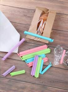 12 piezas - Selladoras de bolsas de alimentos, clips de sellado de bolsas de aperitivos, clips de sellado portátiles de colores aleatorios, abrazadera de sellado de acero inoxidable, clip de sellado de bolsas de aperitivos, adecuado para pinzas de ropa y sellado de bolsas de alimentos y almacenamiento, nueva herramienta de sellado de plástico para accesorios de cocina