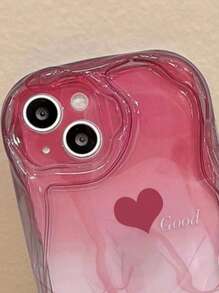 Farbverlauf Herz Swoosh cremefarbene Handyhülle kompatibel mit iPhone 16/15/14/13, Pro Max X XR, S25/S24/S23, Xiao Mi 14T/13T/12T, Redmi Note 13/12, wasserdicht, stoßfest, kratzfest, sturzsicher