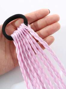 1 件儿童发饰，婴儿编织假发马尾辫发带，女孩凌乱发髻发带 - 假髮辮 - 查看 4