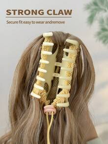 22-Inch Long Golden Wavy Curly Synthetic Ponytail Hair Extensions, Heat Resistant Fiber, Suitable For Women And Girls Daily Wear - Gold - View 10