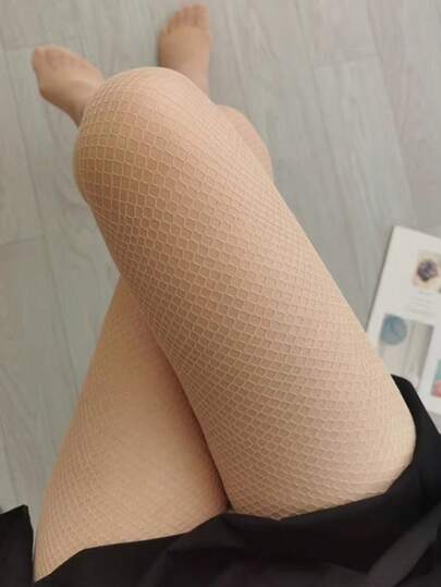 Medias de malla elásticas y sexys para baile latino de moda para mujeres, de color negro, marrón y piel, con diseño de red transparente en la parte inferior, talla grande, ideal como regalo de Navidad