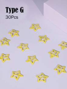 Multiple Color Combinations - 10/20/60/100pcs Colorful Oil Drop Shiny Star Hairpins, Adorable Versatile Summer Hair Clips Claw Clips Hair Slide Hair Barrettes - Multicolor - View 35