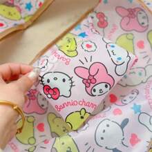 Sanrio 1pc Hello Kitty Large Foldable Bag, Convenient To Carry Large Capacity Supermarket Shopping Bag, Oxford Cloth Tank Top Storage Bag