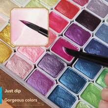 Set de 180 colores de pigmentos de acuarela de perla falsa sólida - Suministros de arte profesionales para pintura, arte de uñas y manualidades de flores de hilo | Muy pigmentados, fáciles de recoger | Ideal para artistas, estudiantes y entusiastas del DIY