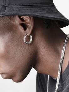 2pcs Hip-Hop Golden Circle Shape Earrings - Personalized Simple Golden Color Circle Earrings, Can Be Matched With Daily Clothing, Party Jewelry, Graduation Season Gift Birthday Gift First Choice