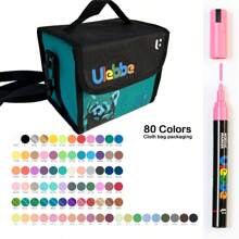 1pc Acrylic Marker Pen, 120/100/80/60/48/36/24/12 Colors, Valve Tip, Waterproof Layerable Colored Pens, Fade-Resistant, Non-Bleeding, Suitable For Sketching, Art Students, DIY Drawing And Coloring Back To School