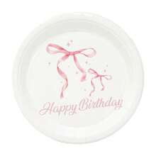 Set de 10 piezas/20 piezas/50 piezas/80 piezas de suministros para fiesta de cumpleaños con moños rosas, que incluye platos, servilletas, vasos y vajilla para decoración de fiesta de princesa o despedida de soltera - Multicolor - Ver 13