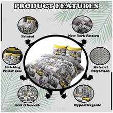 VELVETIO New York Patchi Printed Duvet Cover Set & Matching Pillowcase Reversible Bedding Set Single Double King And Super King Sizes - Multicolor - View 4