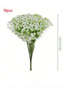 2/10/20/30 /80Pcs Breath Flowers White Gypsophila Bouquets, Real Touch White Fake Flowers UV Resistant Fake White Flowers For Wedding Party Home Decoration,