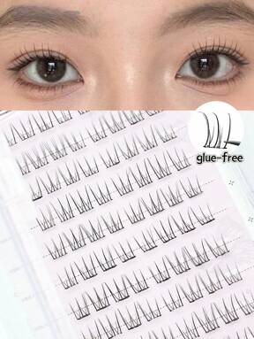 80개/팩 여성용 내추럴 C컬 인조 속눈썹, 재사용 가능한 속눈썹 익스텐션 래쉬 클러스터, 속눈썹 클러스터, 개별 속눈썹, 래쉬, 가짜 속눈썹
