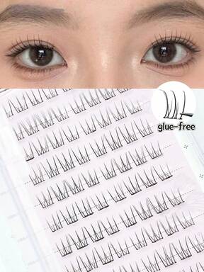 80pcs/Pack Natural C-Curl False Eyelashes For Women, Reusable Eyelash Extensions' Lash Clusters, Eyelash Clusters, Individual Eyelashes, Lashes, Fake Lashes