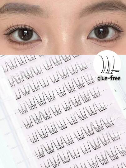 80pcs/Pack Natural C-Curl False Eyelashes For Women, Reusable Eyelash Extensions' Lash Clusters, Eyelash Clusters, Individual Eyelashes, Lashes, Fake Lashes