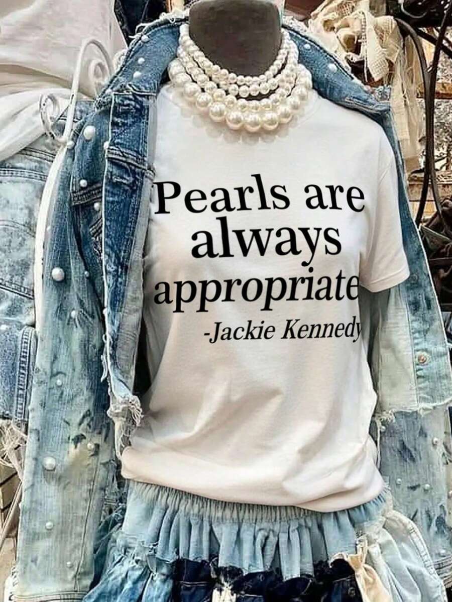 Women's Summer Letter Slogan Printing Casual Loose Round Neck Short Sleeve T-Shirt Tops Women Summer Clothes
