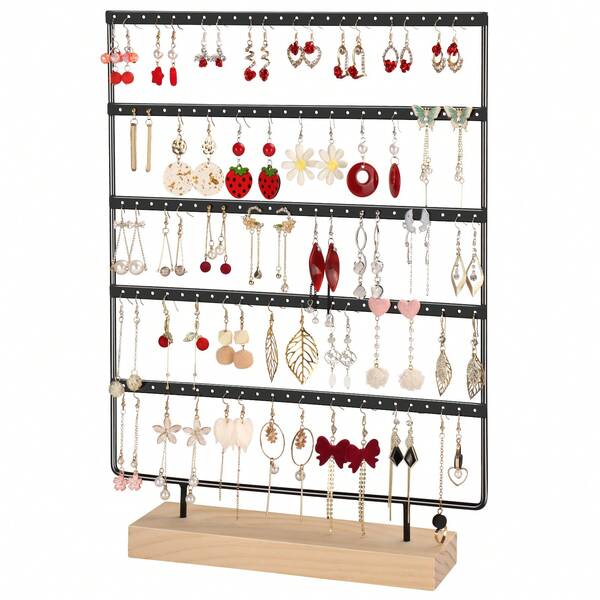 Earring Display For Vendors, Large Earring Holder Organizer Stand For Retail With 5 Tiers & 120 Holes