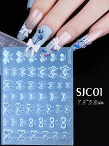 1 pieza Molde de silicona con figura de lazo, símbolos numéricos árabes, símbolos musicales para decoración de uñas. Molde con relieve con forma de copos de nieve, globos para estampado de gel, plantillas para manicura, accesorios y herramientas, ideal para decoración de teléfonos, tazas, cuadernos, gran regalo para niñas y mujeres