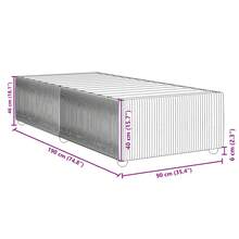 vidaXL Giroletto senza Materasso Grigio Chiaro 90x190 cm Velluto - Grigio - Visualizzare 8