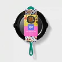 Sartén de hierro fundido esmaltado de 12" verde - Tabitha Brown para Target: sartén, calentamiento uniforme, apta para horno, utensilios de cocina - 1 - Ver 3
