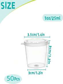 100PCS Leak-Proof Divided Box, 1oz Small Container, Ins-Worthy Stackable Condiment Cups, Commercial Food Service Supplies + DIY Storage (Transparent Sealed Portable Version, Perfect For Salad Dressing/Slime)