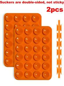 1 pieza/2 piezas Soporte para teléfono con ventosa de silicona doble cara, forma cuadrada, 14 opciones de color, soporte móvil, portátil y móvil