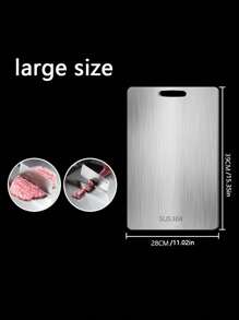 1 pièce de planche à découper en alliage de titane haut de gamme - design double face, en acier inoxydable, convient pour la cuisine et la salle à manger, planche à découper de cuisine, tapis à découper en titane médical japonais à double face - hygiène et durabilité avancées
