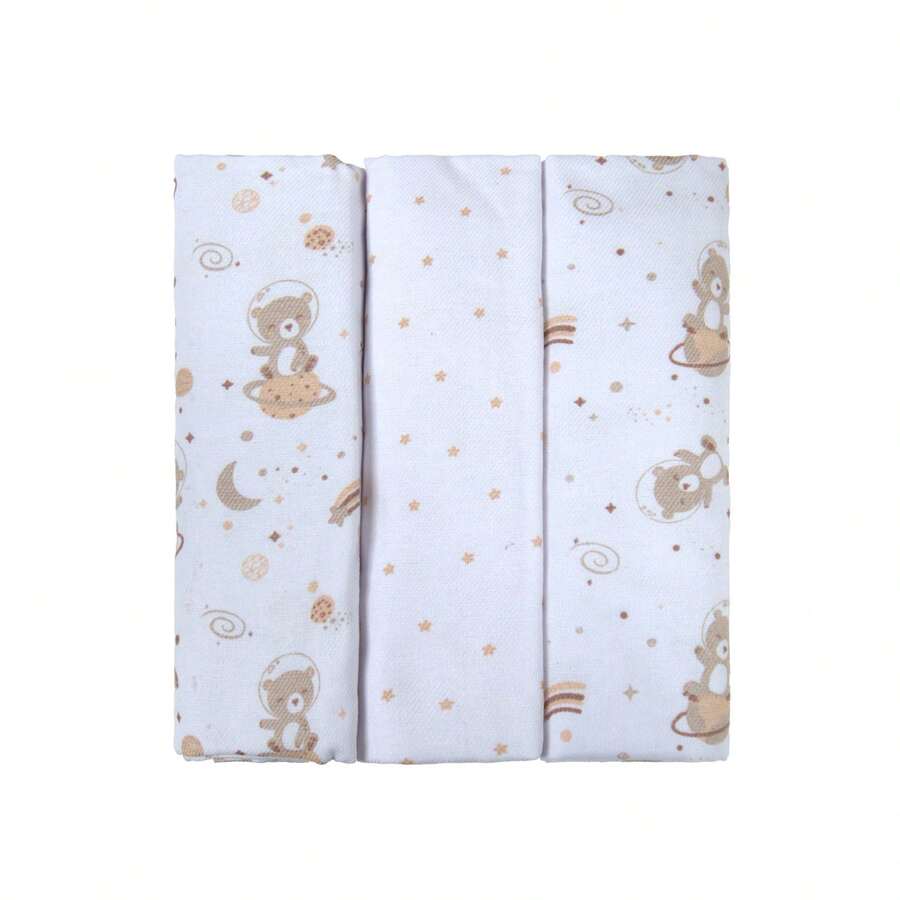 Bublim Petit Flannel Blanket Kit 3 Units Giraffe Panda Bear Rainbow Incomfral 50x80cm - 鏽棕色 - 查看 1