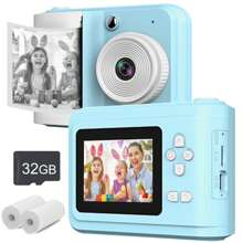Kids Camera Instant Print, For Girls, Screen Kids Digital Camera, Birthday Christmas Kids Toys Gifts Selfie Children Camera For Kids Age 6-12 Years Old Girls