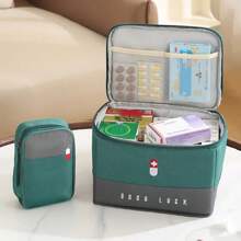 1pc Empty First Aid Bags Travel Medical Supplies Cosmetic Organizer Insulated Medicine Bag Convenient Safety Kit Suit For Family Outdoors Hiking Camping Car Office Workplace