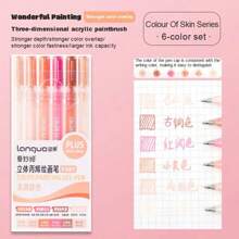 6 Colors Languo Feutre Acrylique Paint Markers Pens Stationery Acrylic Gel Pen 1.0mm For Rock Ceramic Glass Wood Drawing Writing Art School Supplies