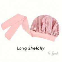 1pc Luxurious Satin & Silk Bonnet For Sleeping - Adjustable Comfort Fit With Tie Band - Unisex Night Hair Protection For Men & Women Home Bathroom Decor Fall Decor Back To School Hair Bonnet Shower Towels For Beaty Salon, Hotel Sports,Home Essentials, Towel, Skin Care