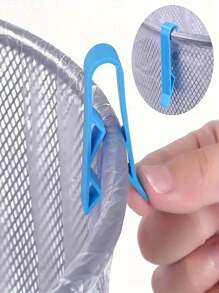 10/20/200pcs Blue Trash Can Trash Bag Fixing Clips, Non-Slip Paper Basket Garbage Bag Clips, Trash Can Side Clip, Bag Sealing Clips